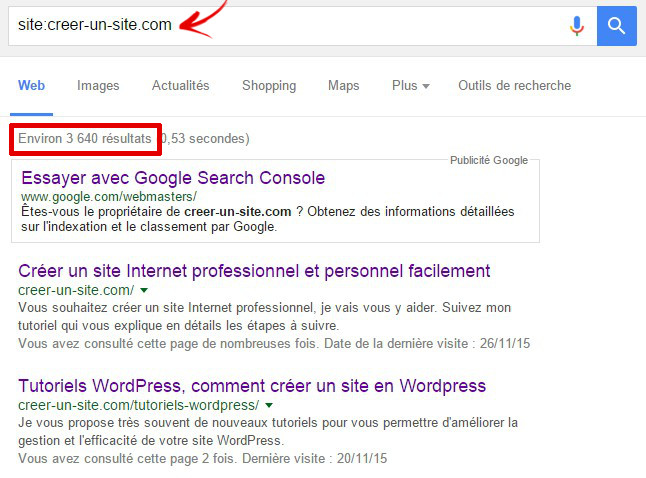 comment savoir si google a indexer mon site