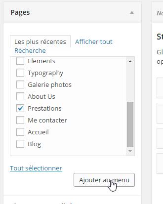 Ajouter un onglet menu wordpress