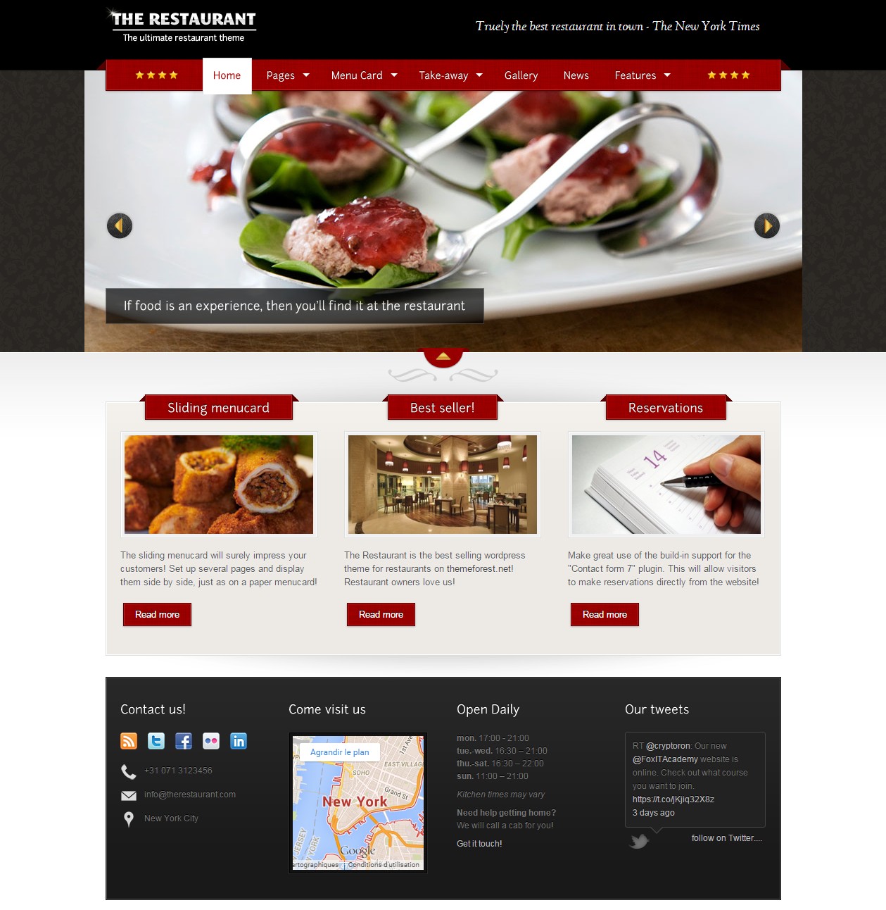 theme the restaurant créer un site
