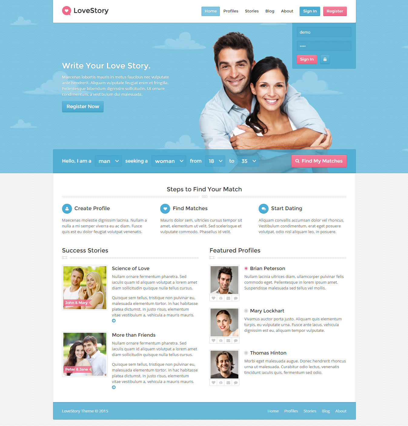 theme wordpress rencontre love story