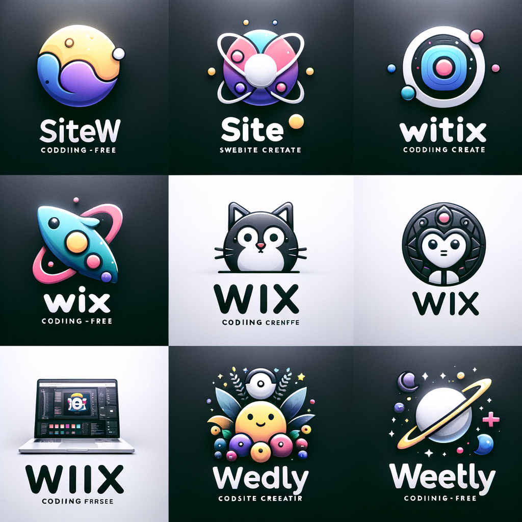 Logos des différentes plateformes no-code comme SiteW, Wix, et Weebly.