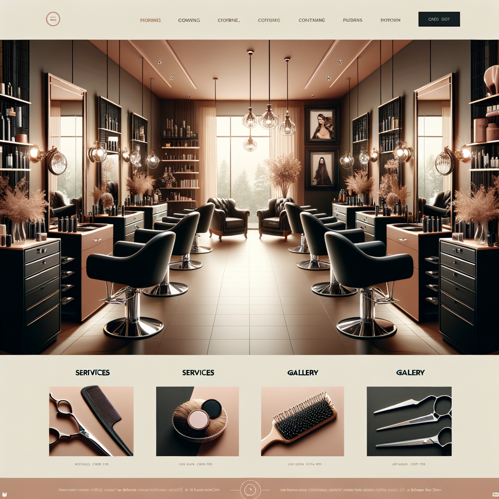 Un template de site web élégant et moderne pour un salon de coiffure.