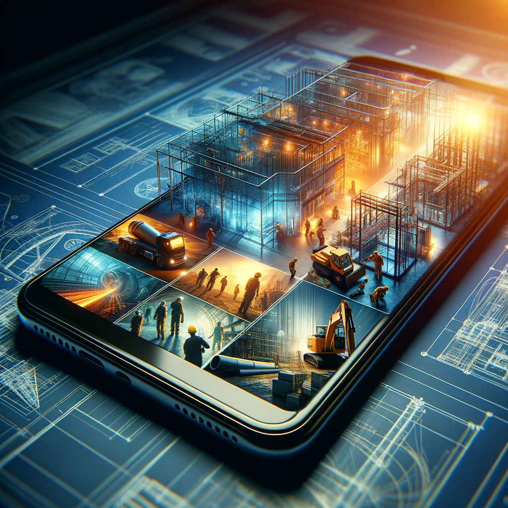 Un smartphone affichant un site web de construction.