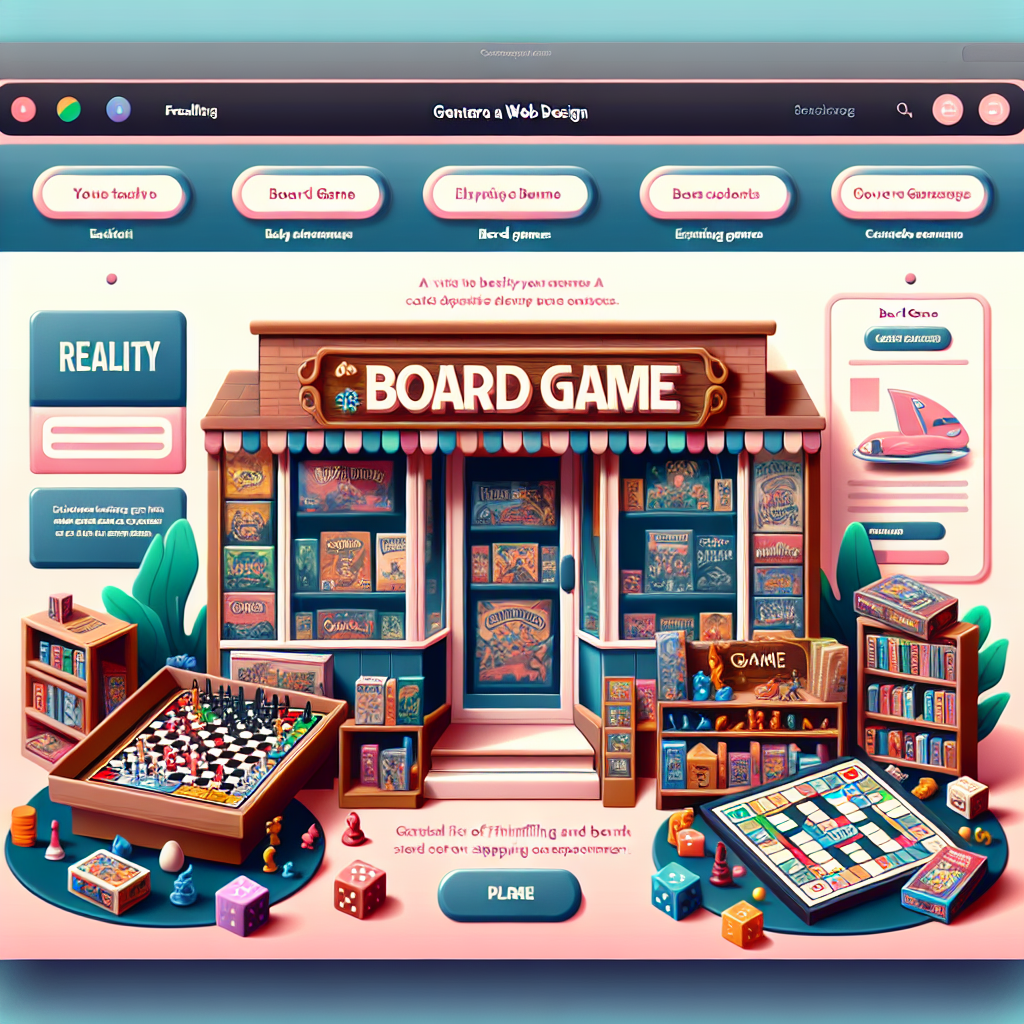 Un design web coloré et attrayant pour une boutique de jeux de société.