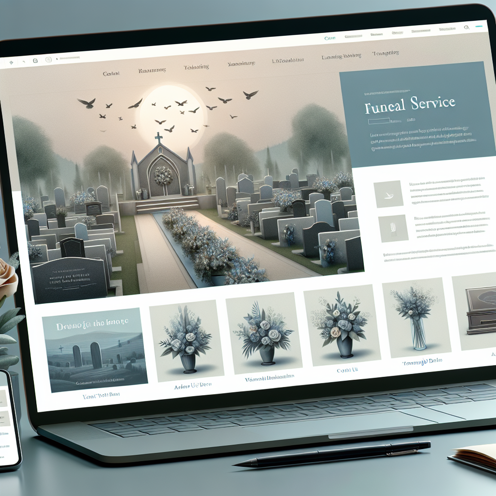 Capture d'écran d'un site web de services funéraires bien conçu
