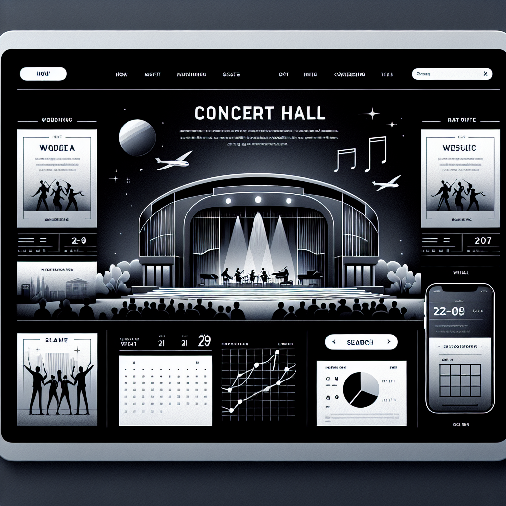 Un site web de salle de concert avec un design moderne et attrayant.