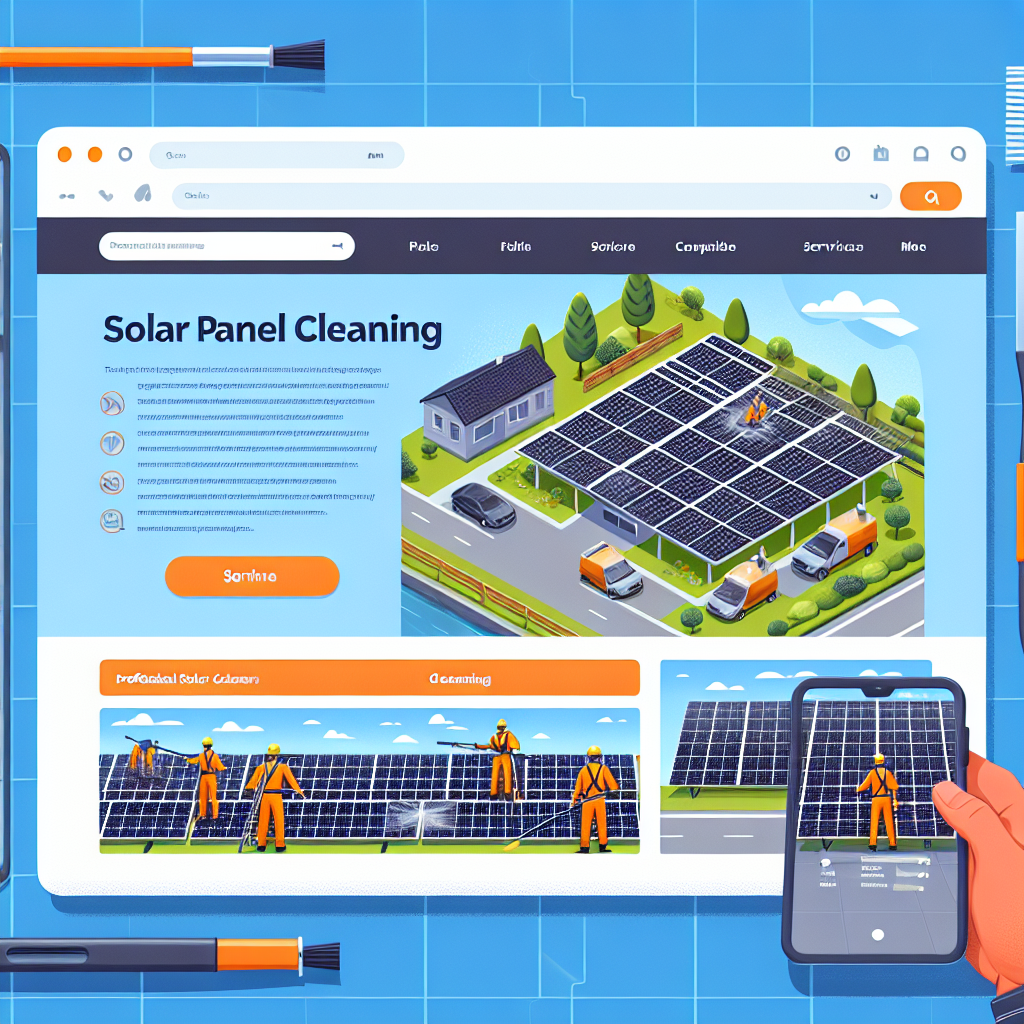 Capture d'écran d'un site web professionnel de nettoyage de panneaux solaires.
