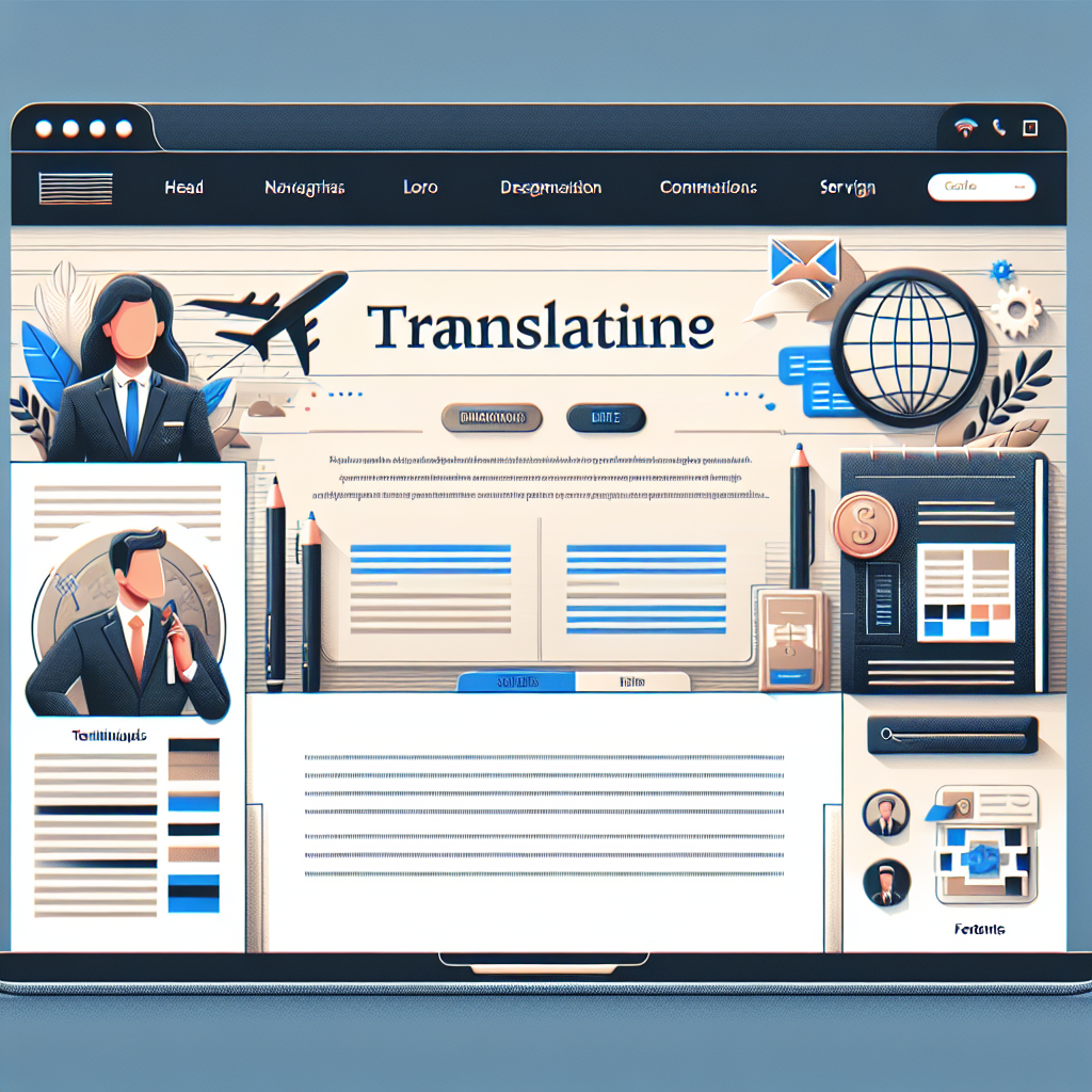 Exemple de template de site web professionnel pour une entreprise de traduction.