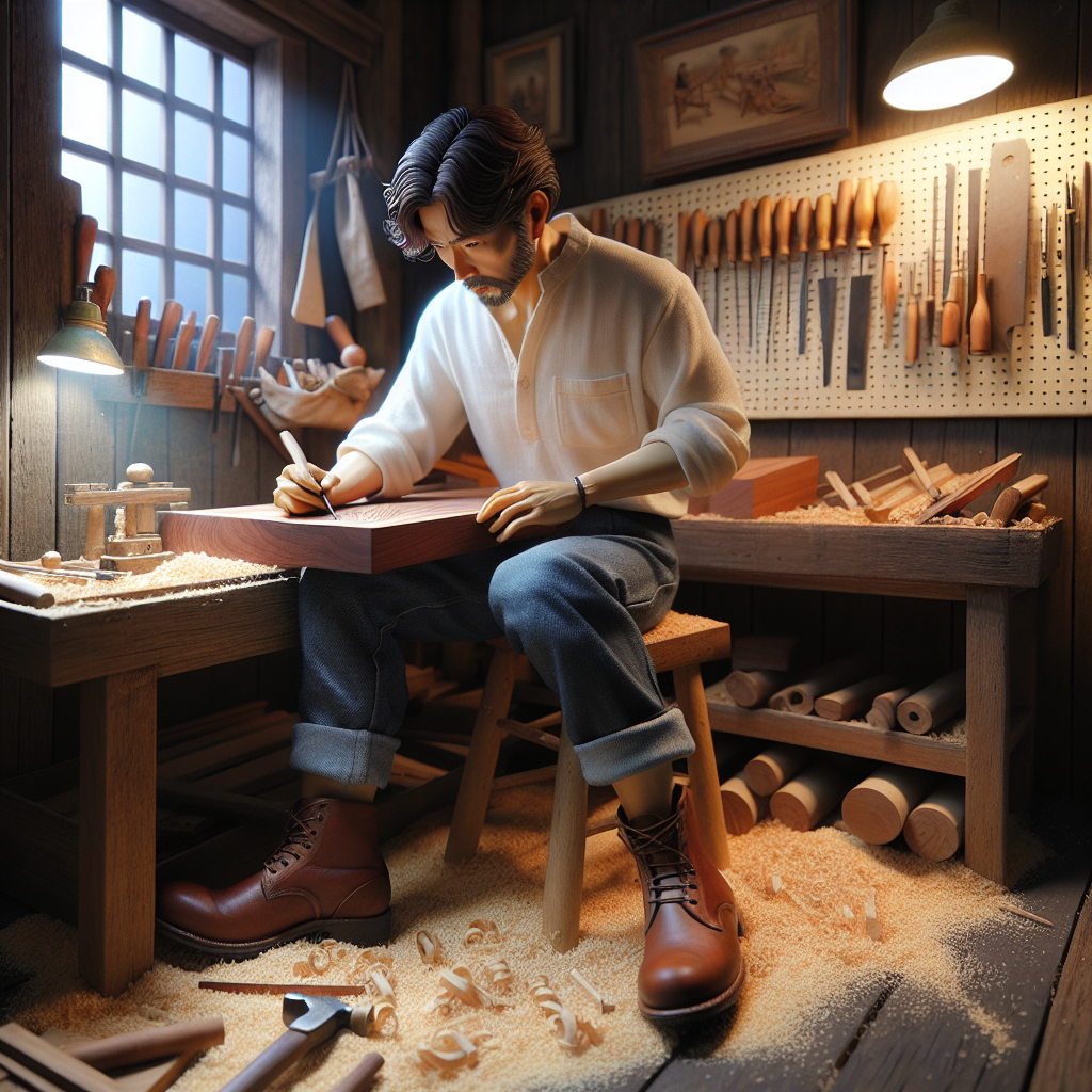 Image d'un artisan travaillant dans son atelier.