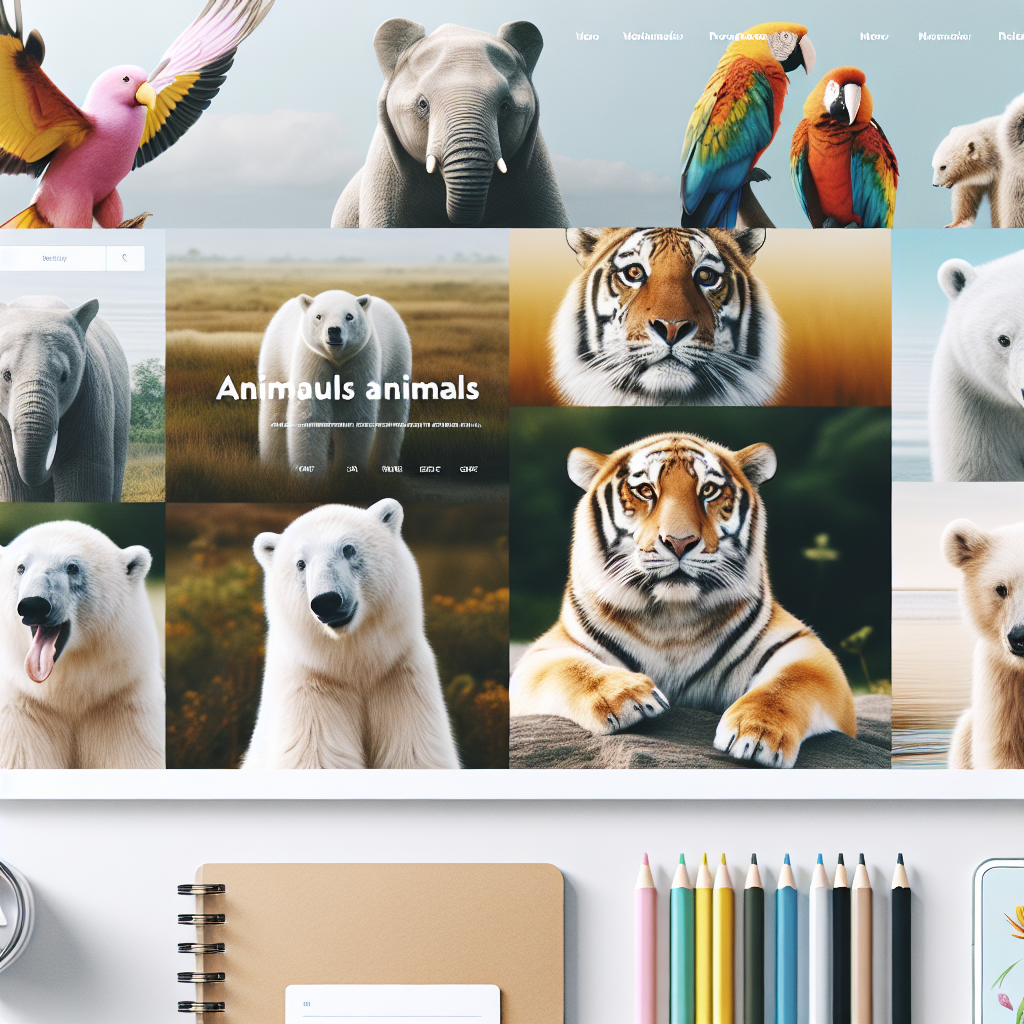 Un site web attrayant avec des images d'animaux et un design moderne.