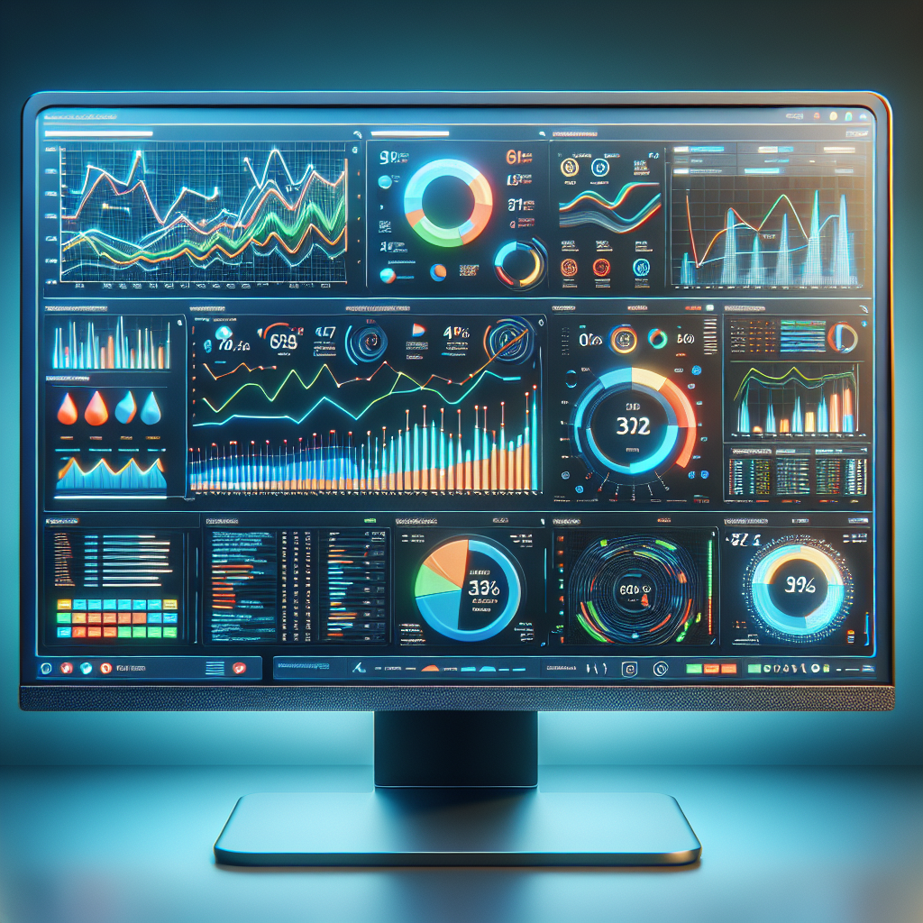 Graphiques et statistiques sur un écran d'ordinateur.