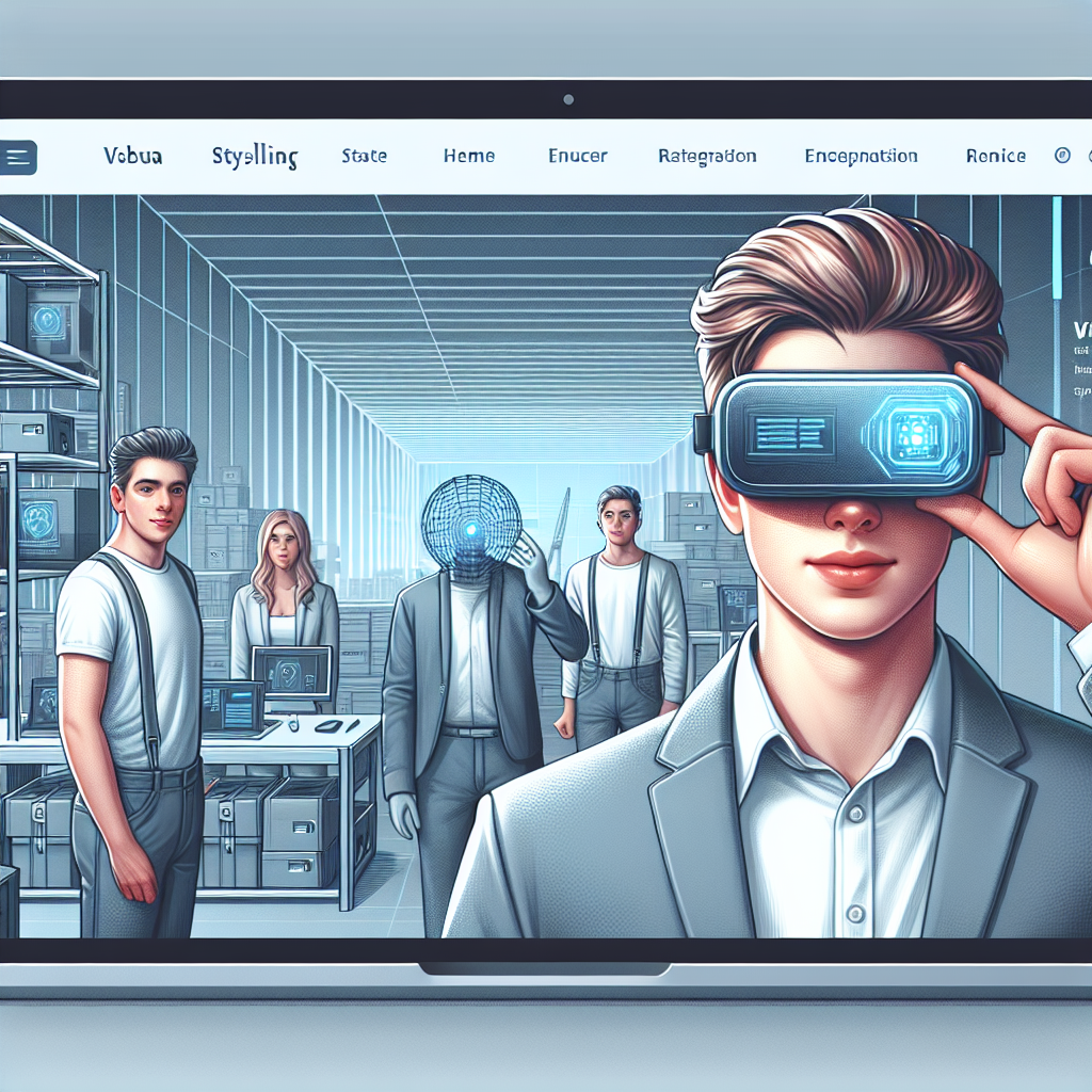 Capture d'écran d'un site web réussi d'une startup en réalité virtuelle.