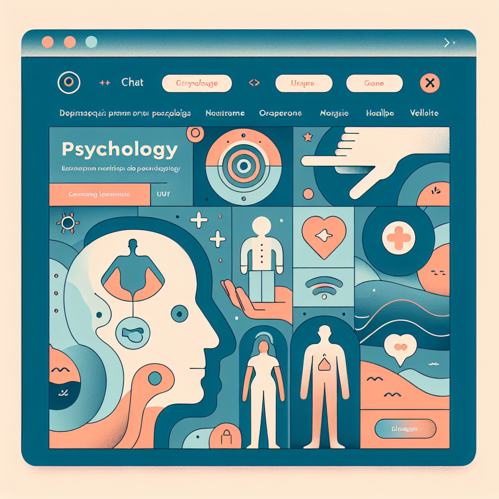 Capture d'écran stylisée d'un site de psychologie avec un design apaisant.