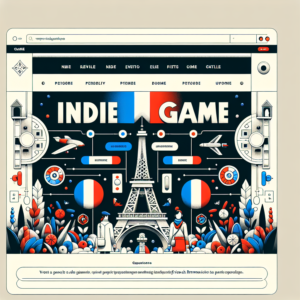 Page d'accueil d'un site de jeux vidéo indépendant.