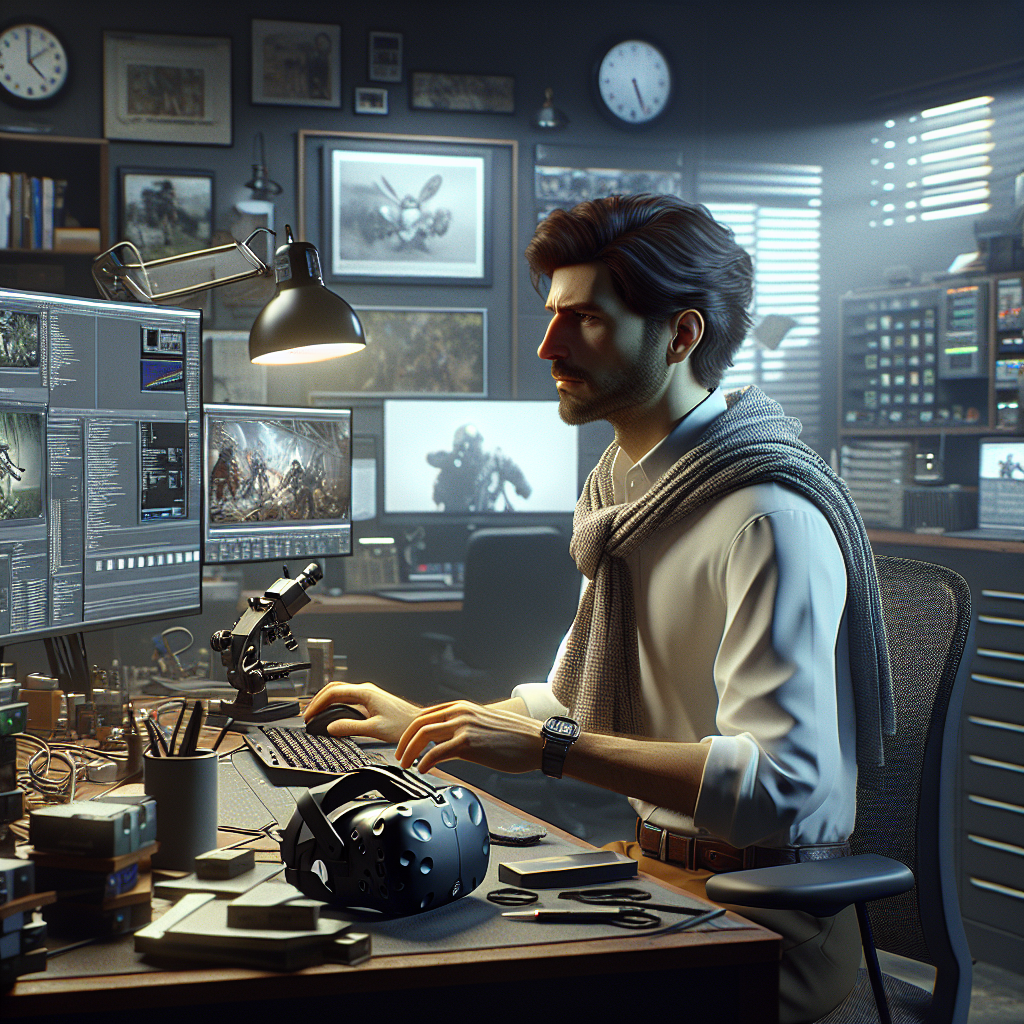 Un développeur travaillant sur des contenus immersifs avec des outils numériques.