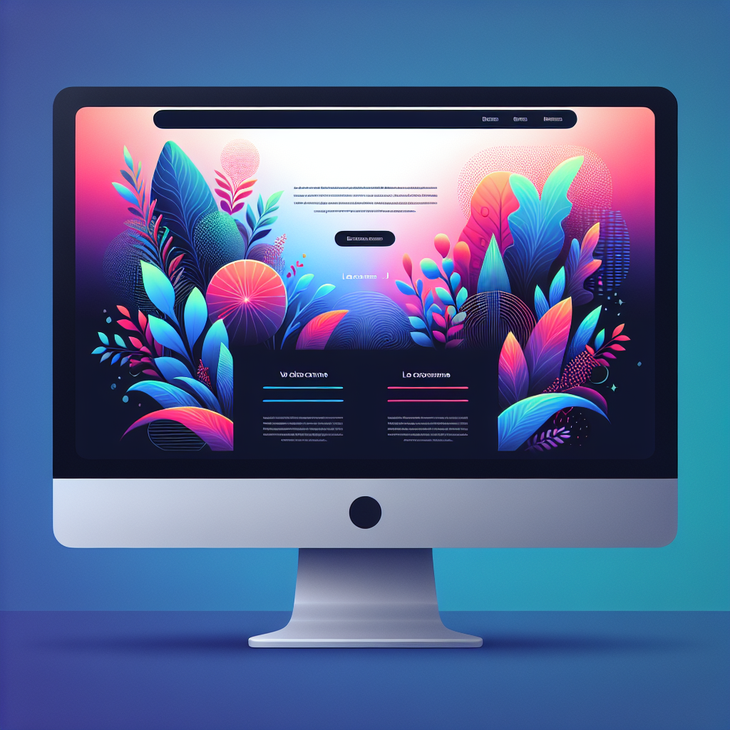 Un écran d'ordinateur affichant un design de site web élégant et coloré.