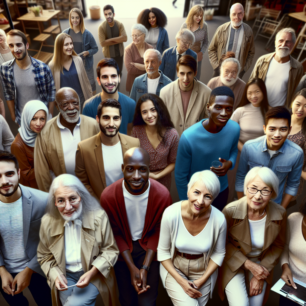 Un groupe diversifié de personnes représentant une audience cible.