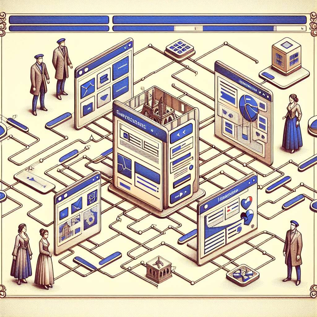 Un schéma illustrant la structure d'un site web avec différents modules.