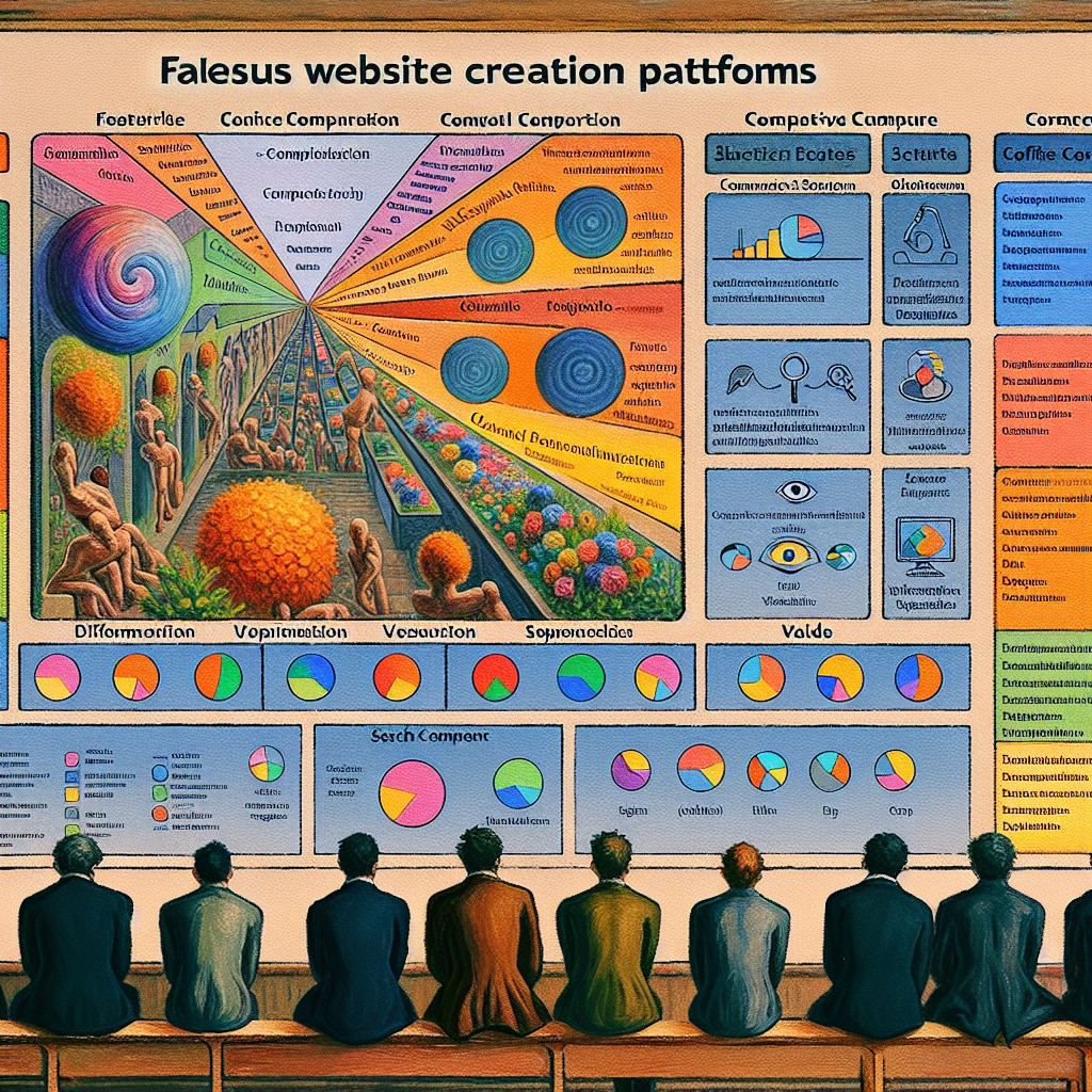 Un graphique comparatif des fonctionnalités des plateformes de création de site.