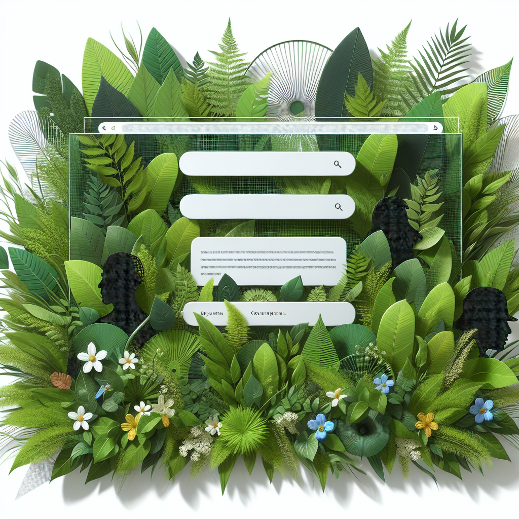 Un design de site web avec des éléments verts et naturels.