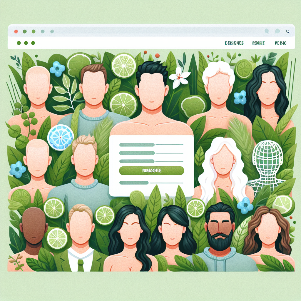 Un design de site web avec des éléments verts et naturels