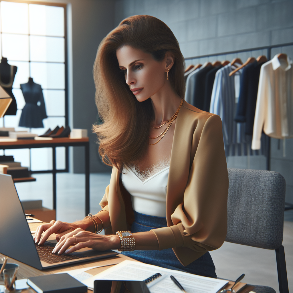 Un propriétaire de boutique mettant à jour son site web sur un ordinateur.