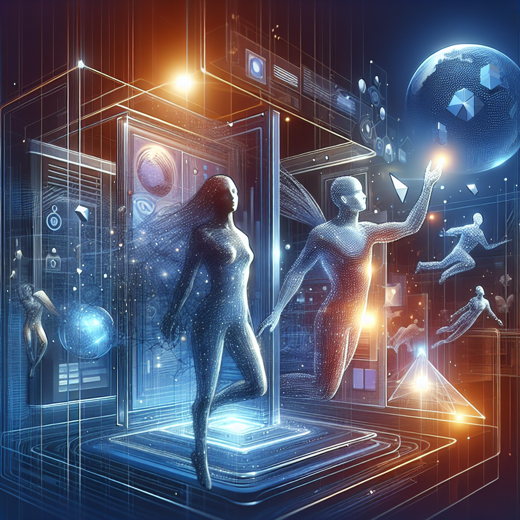 Illustration abstraite d'un design web immersif et futuriste.