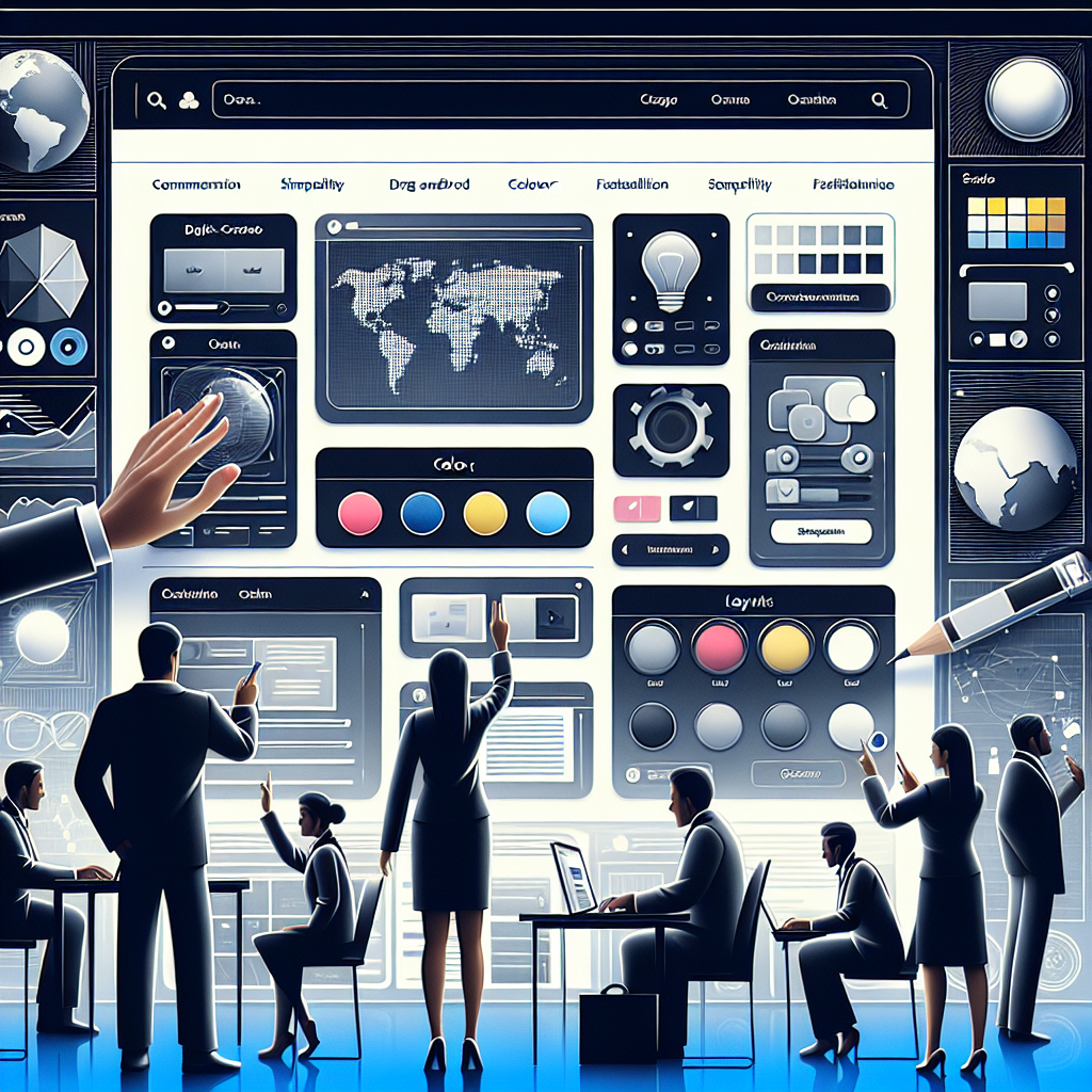 Interface utilisateur intuitive d'une plateforme de création de site web.