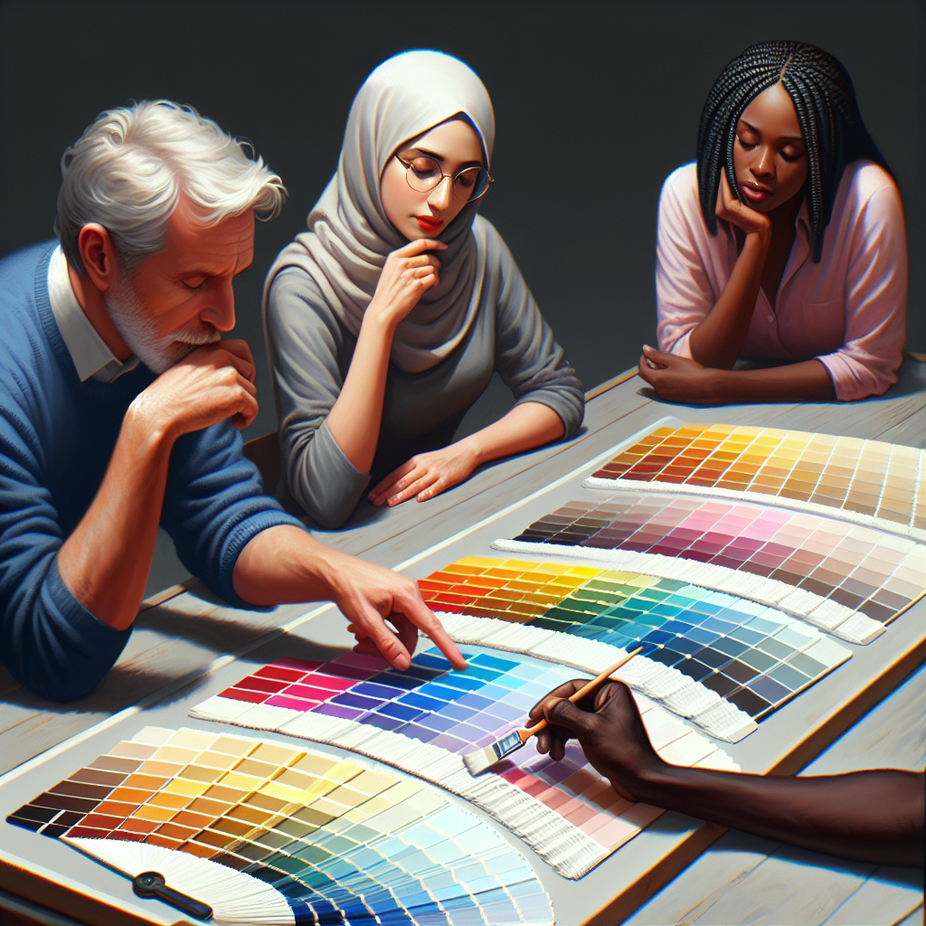 Palette de couleurs avec des échantillons de peinture.