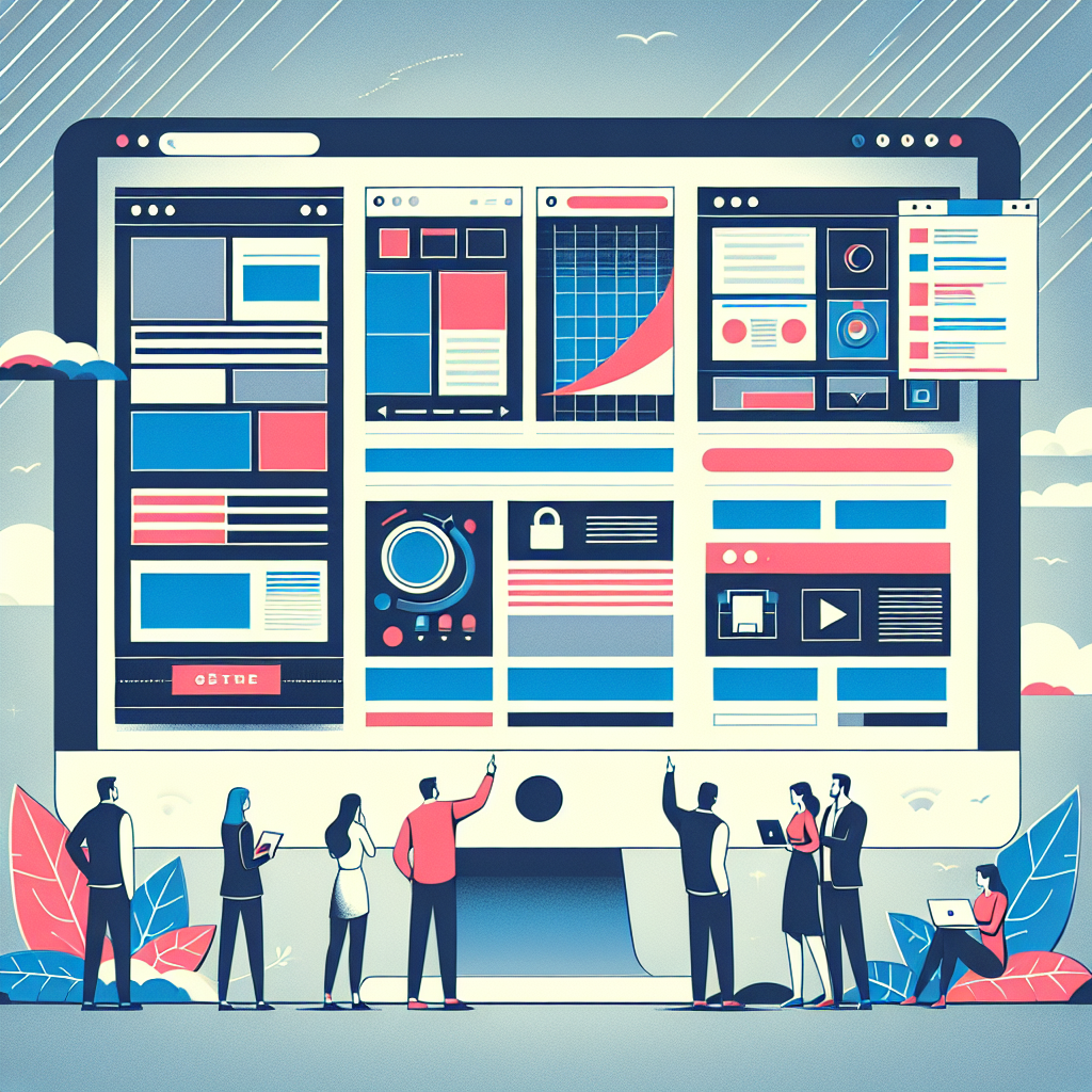 Un écran d'ordinateur affichant divers templates de sites web modernes.