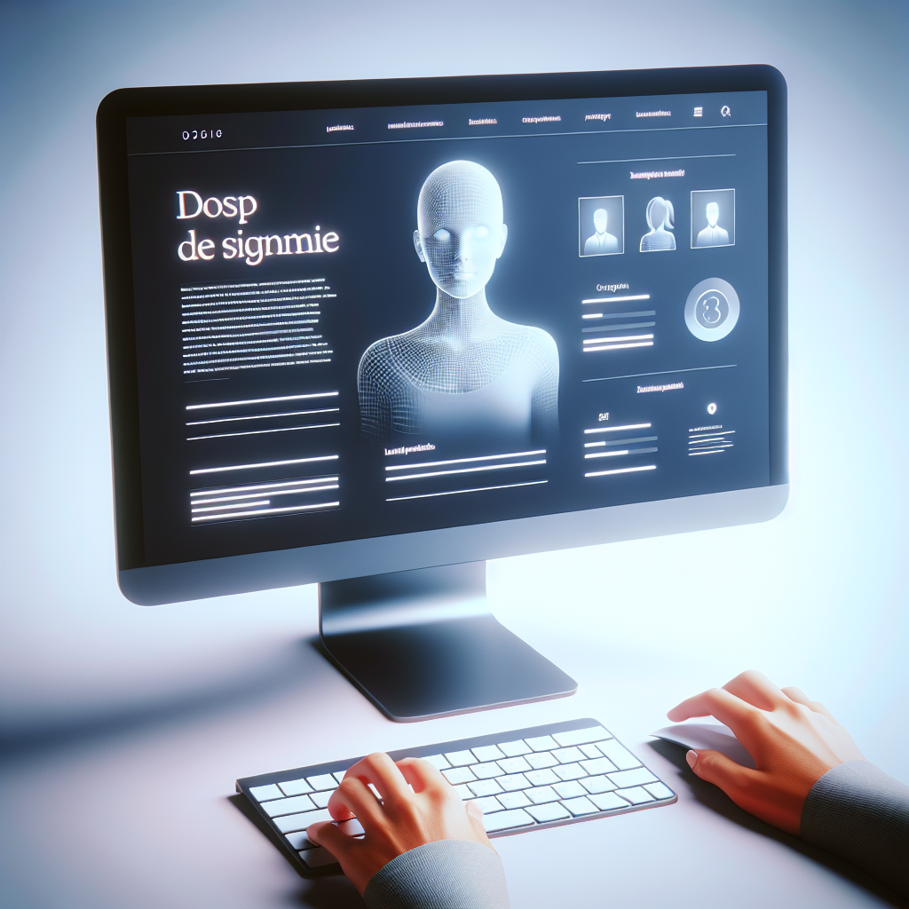 Un écran d'ordinateur affichant un design de site web moderne et épuré.