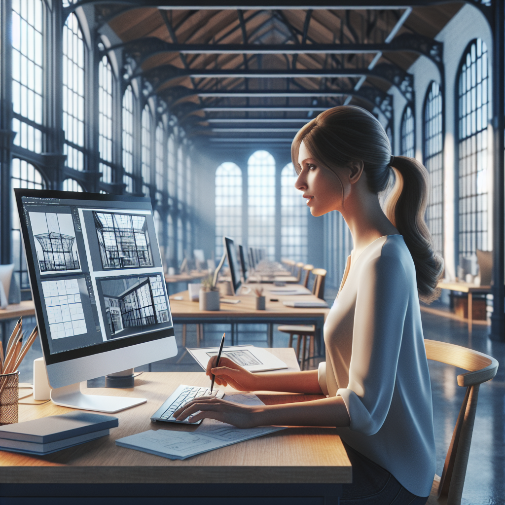 Un entrepreneur devant un ordinateur, explorant des options de création de site web.