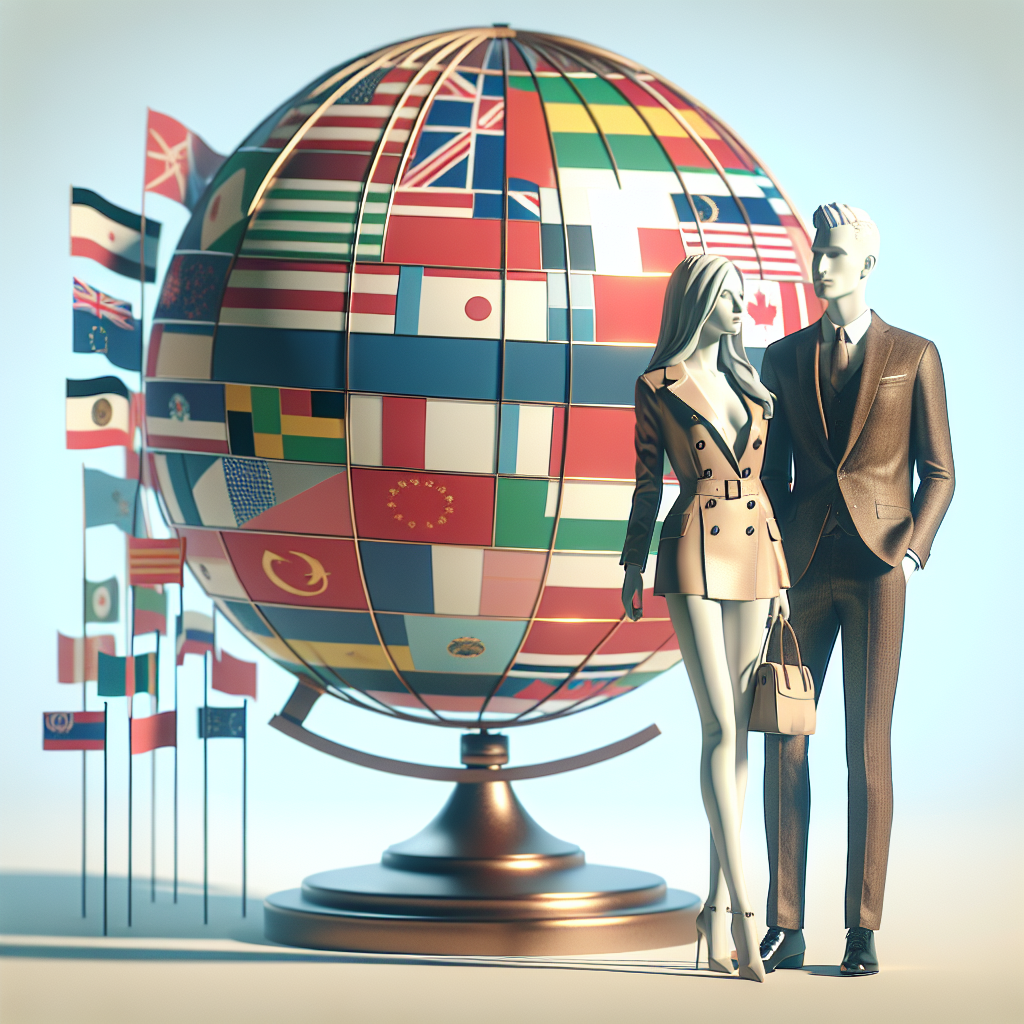 Un globe terrestre avec des drapeaux de différents pays.