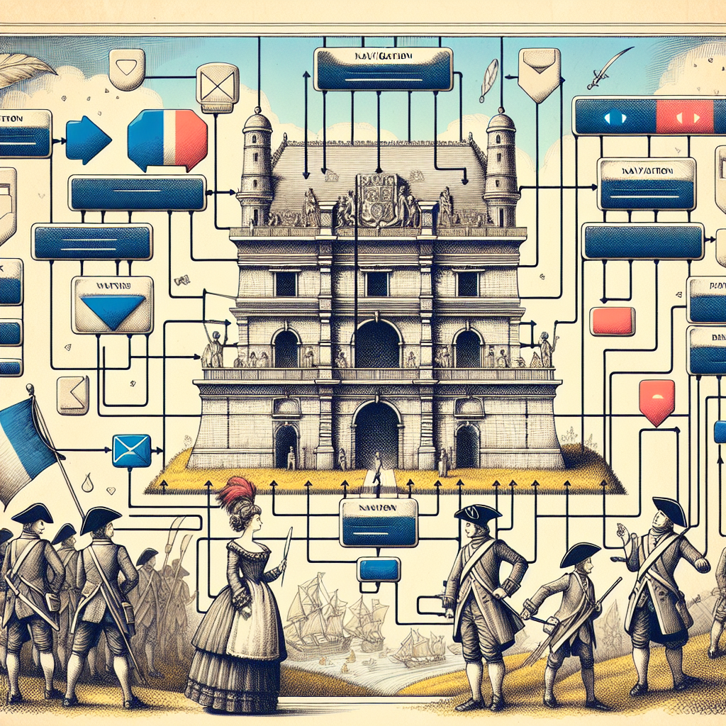 Un schéma de la structure d'un site web avec des flèches indiquant une navigation fluide.