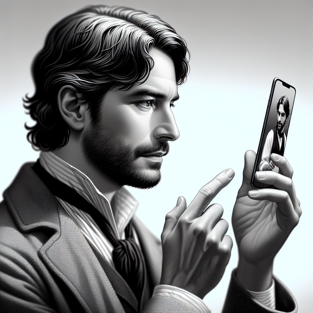 Un utilisateur naviguant sur un site web d'art numérique sur un smartphone.