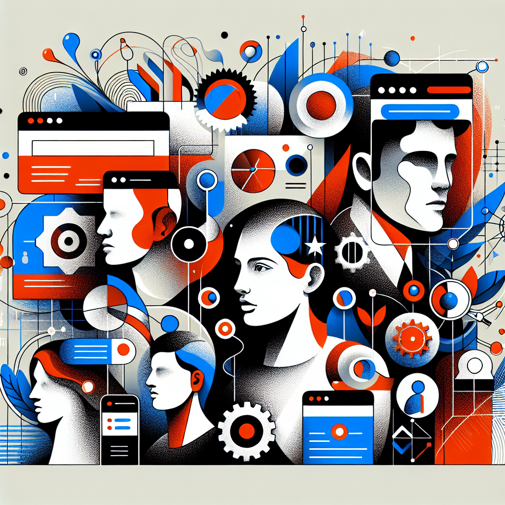 Une illustration abstraite de différentes plateformes de construction de sites web.