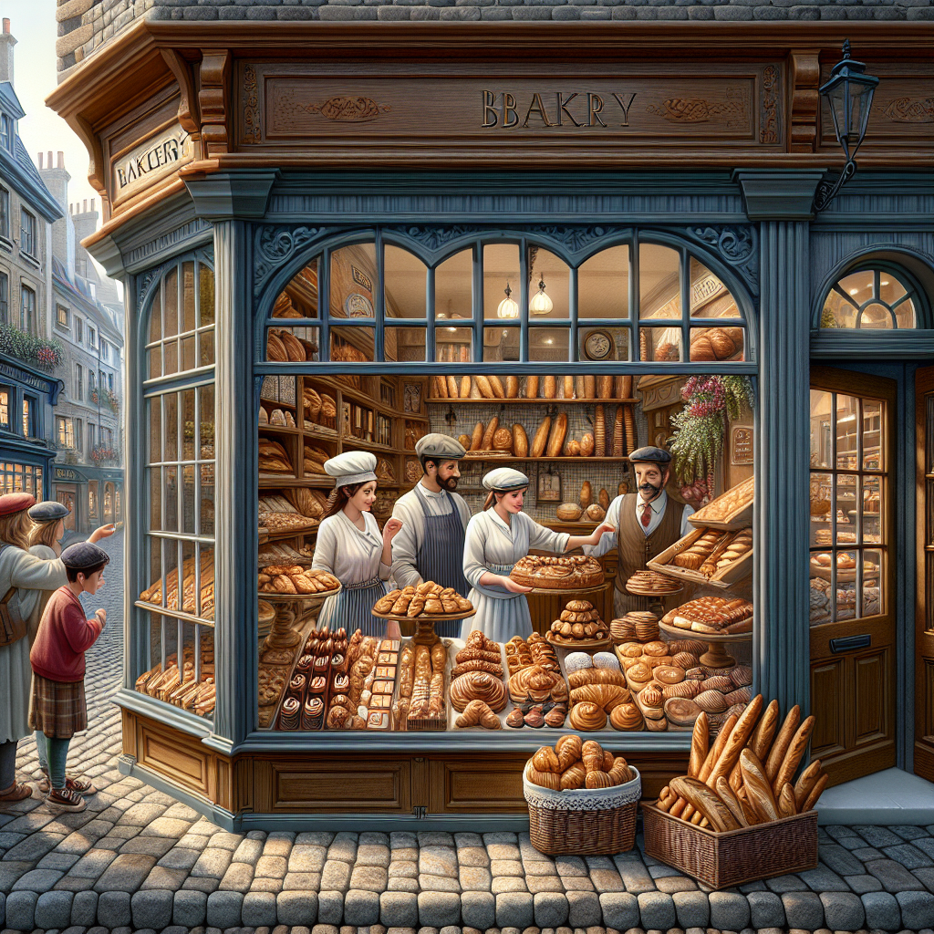 Une vitrine de boulangerie avec des pâtisseries alléchantes.