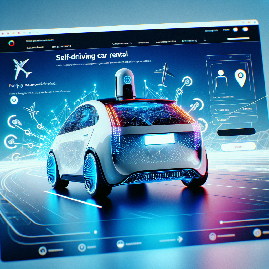 Capture d'écran d'un site de location de véhicules autonomes bien conçu.
