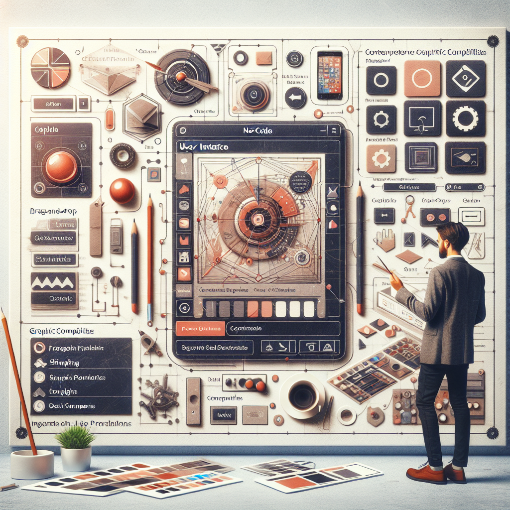 Illustration d'une interface utilisateur de plateforme no-code.