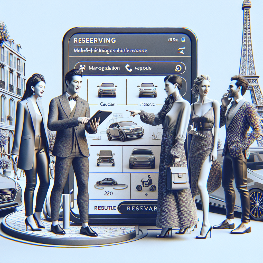 Illustration d'une interface utilisateur simplifiée pour la réservation de véhicules autonomes.