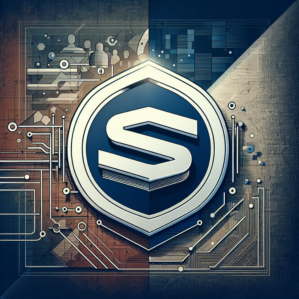 Logo de SiteW avec un fond abstrait de technologie.