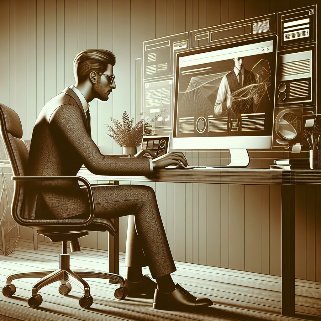 Un designer travaillant sur un site web moderne et interactif.