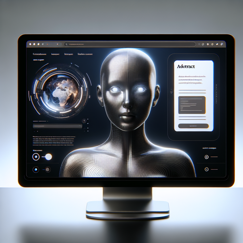 Un écran d'ordinateur affichant un design web futuriste.