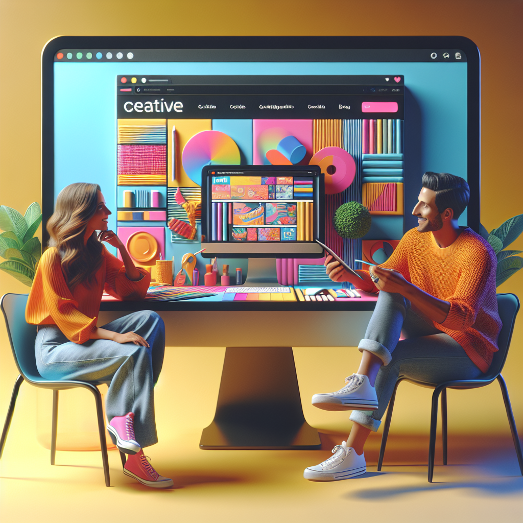 Un écran d'ordinateur affichant un site web coloré