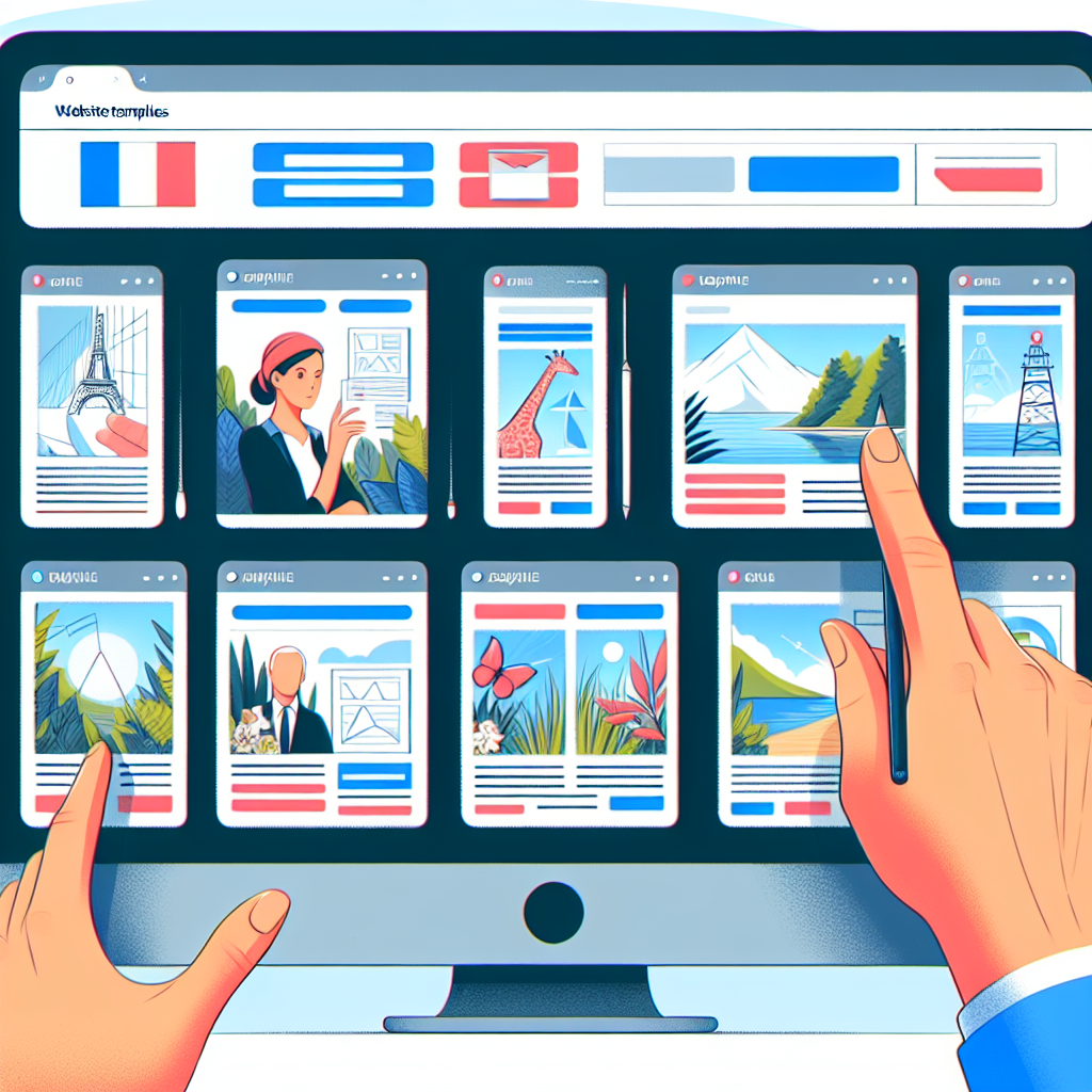 Un ensemble de modèles de sites web affichés sur un écran d'ordinateur.