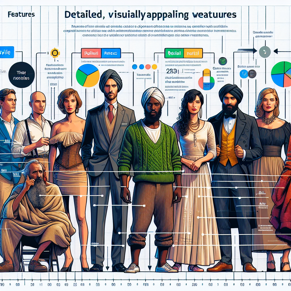 Un graphique comparatif des fonctionnalités des sites concurrents.