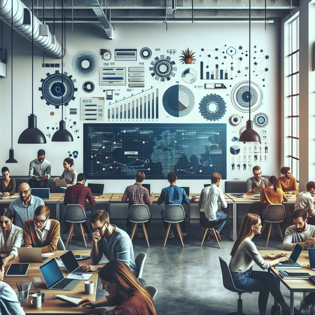 Un groupe de personnes collaborant dans un espace de coworking.