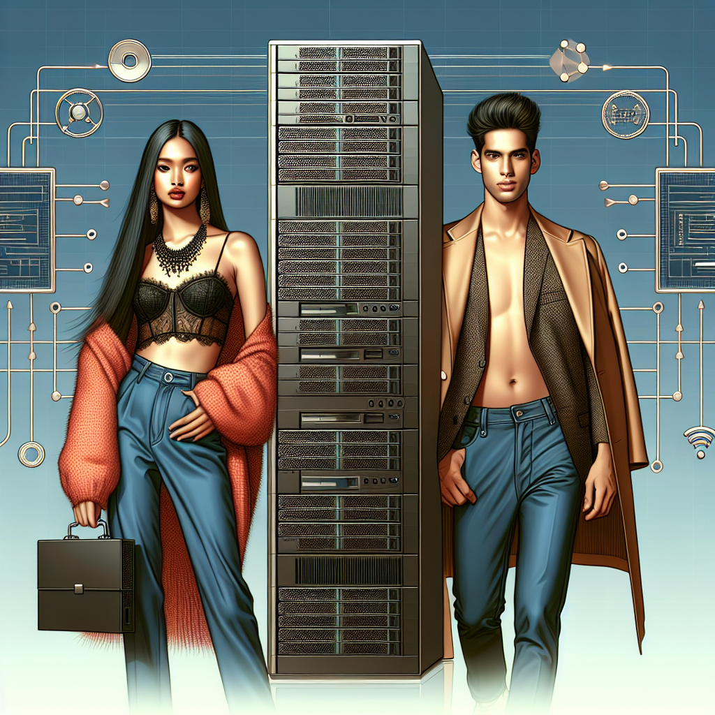 Un serveur stylisé entouré de symboles de connectivité.