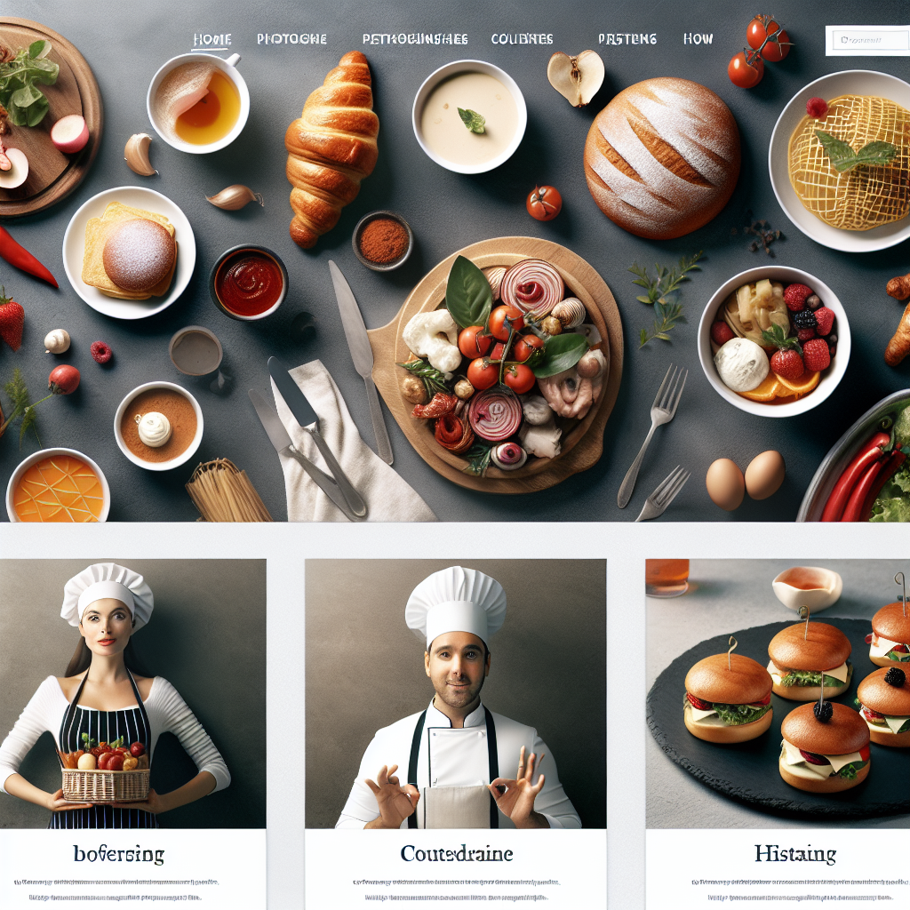 Un site web de photographie culinaire avec un design moderne et épuré.