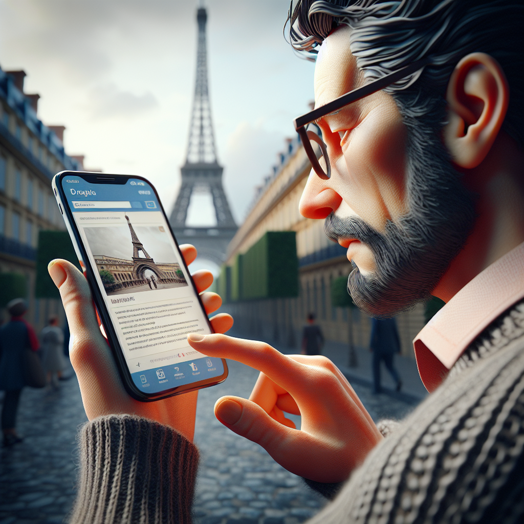 Un utilisateur naviguant sur un site web via un smartphone.